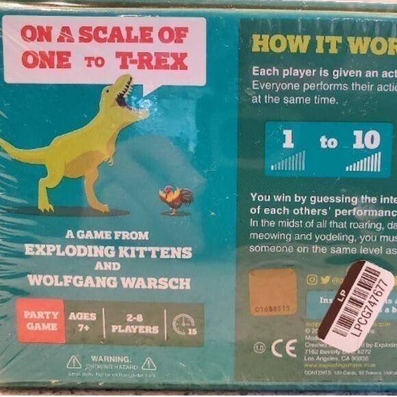 On a Scale of One to T-REX Games Board Games Game By Exploding Kittens - Picture 5 of 8